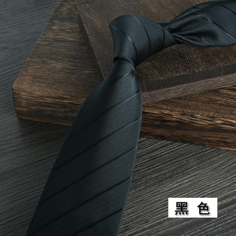 Grau Schwarz Blau Gestreifte Herren Krawatten 8cm Breite Jacquard Polyester Krawatte Für Männer Tägliche Wear Accessoires schwarz