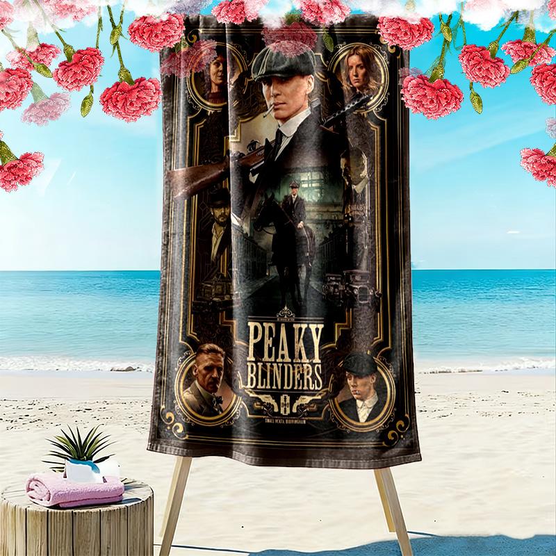 Peaky Blinders Print Beach Towel, Large Soft Quick Dry Towel for Beach Camping Swimming