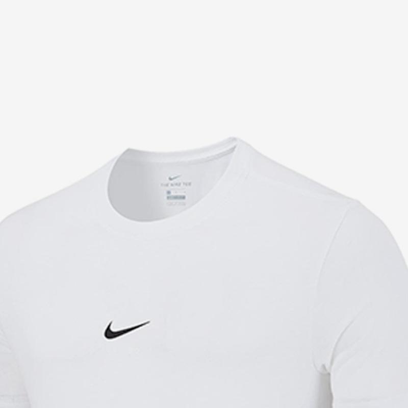 Nike Solid Color Round Neck Logo Pullover Short Sleeve T-Shirt Men Tops White DD9211-100