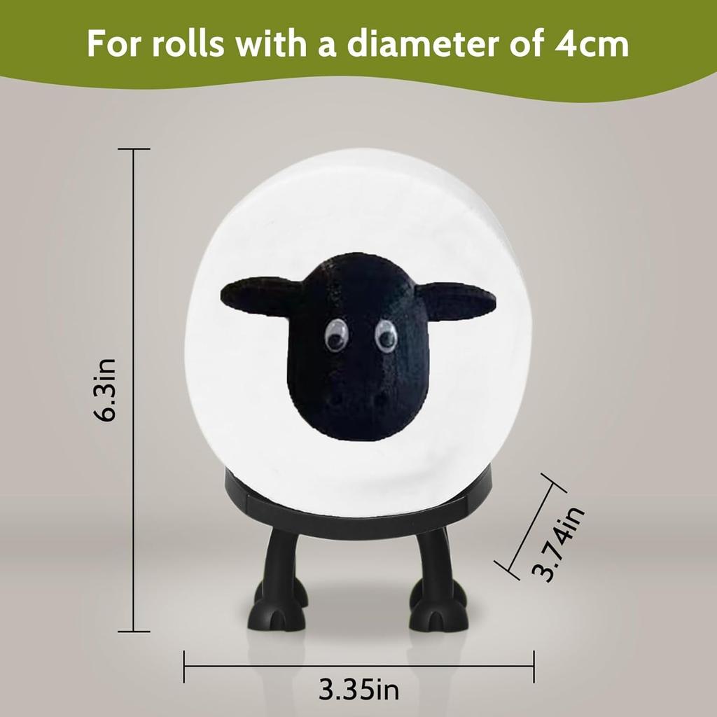 Sheep Toilet Roll Holder - Funny Toilet Paper Holder Free Standing Bathroom Set - 3D Printed Black Sheep Loo Roll Holder - Hilarious Tissue Paper