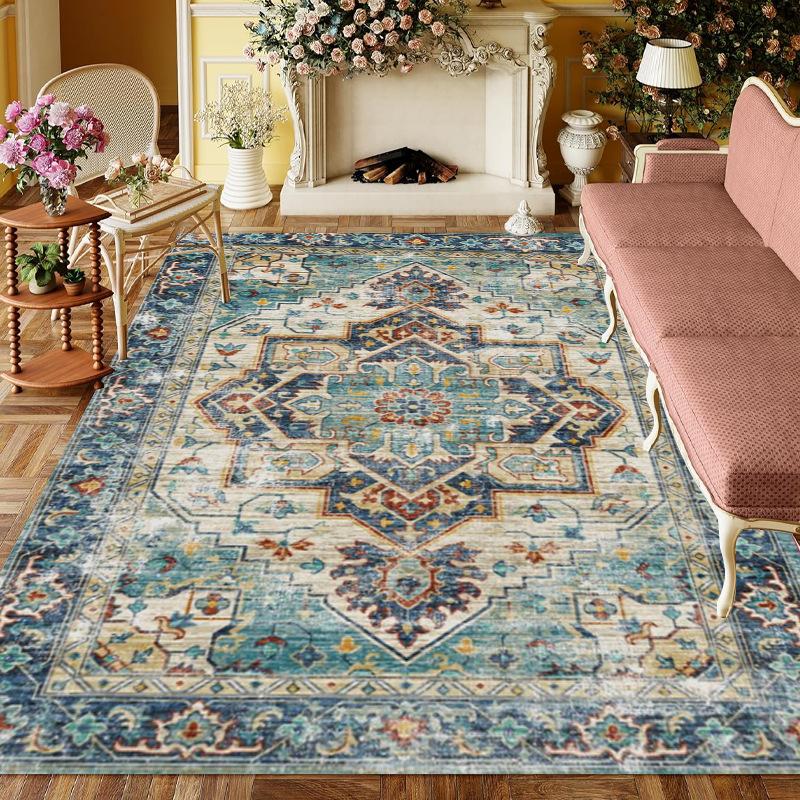 Non-slip Bohemia Style Retro Carpet Use for Living Room Sofa Bedroom Study Kitchen Entrance Door Luxury Home Decor Fashionable