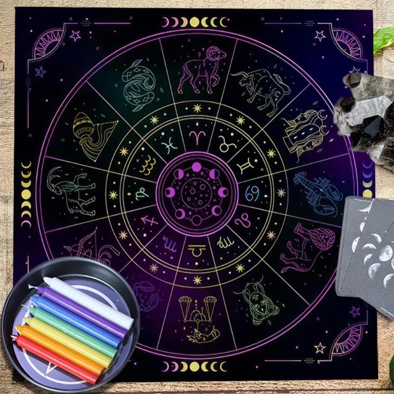Square Altar Board Game Cards Pad Rune Table Cloth Metaphysical Board Game Mat