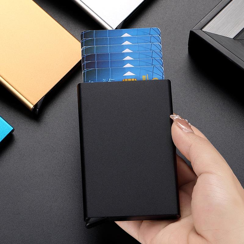 Rfid ID Credit Card Holder Case Smart Minimalist Aluminium Metal Wallet Thin Pop-up Cardholder Wallets for Men Creditcard Case