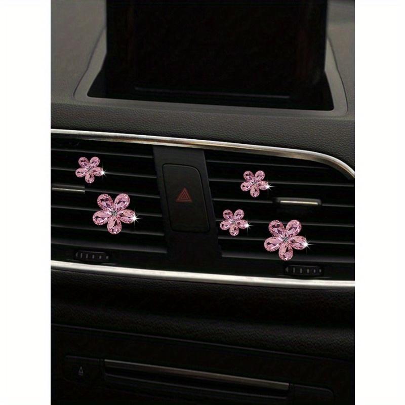 5 Pezzi Decorazione Strass a Forma di Fiore Cristallo Artificiale Clip per Bocchetta Aria Auto