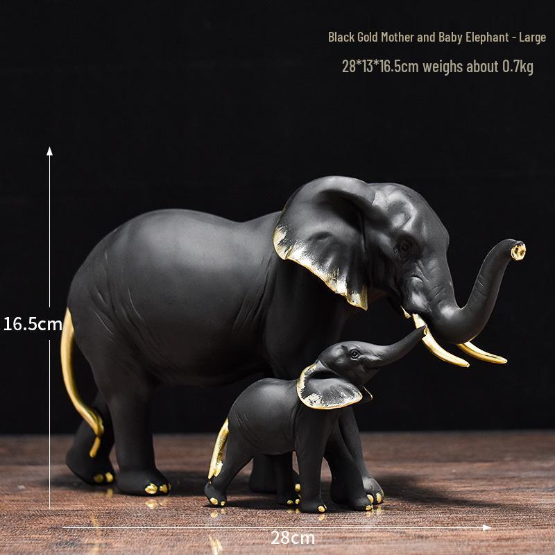 Modern Light Luxury Elephant Ornament - Resin Handicraft for Office, Living Room, or TV Cabinet Decoration