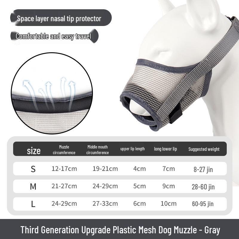 PVC Mesh Dog Muzzle: Breathable, Anti-Eating, Anti-Biting Pet Mask