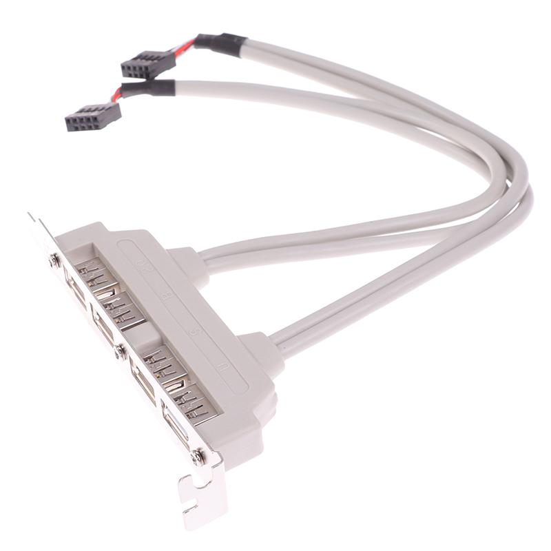 4 Port Usb 2.0 To 9 Pin Mainboard Header Bracket Extension Cable For Pc Panel