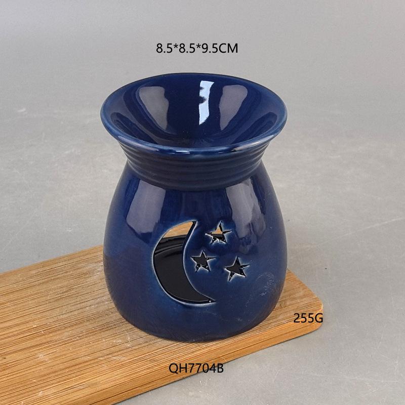 Ceramic Pure Black With Flower Holes Aromatherapy Stove Essential Oil Essential Oil Heating Stove