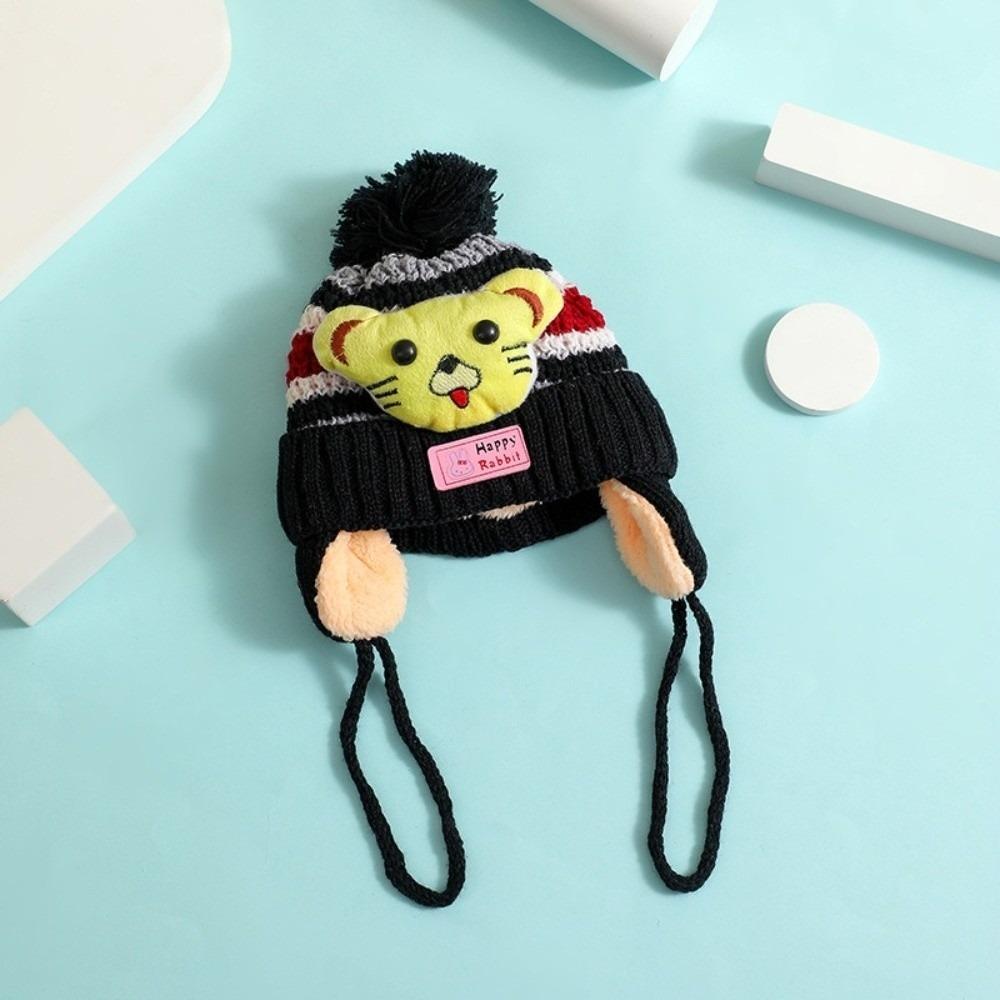 Cartoon Pullover Cap Warm Ear Protection Hat New Knitted Hat  Baby