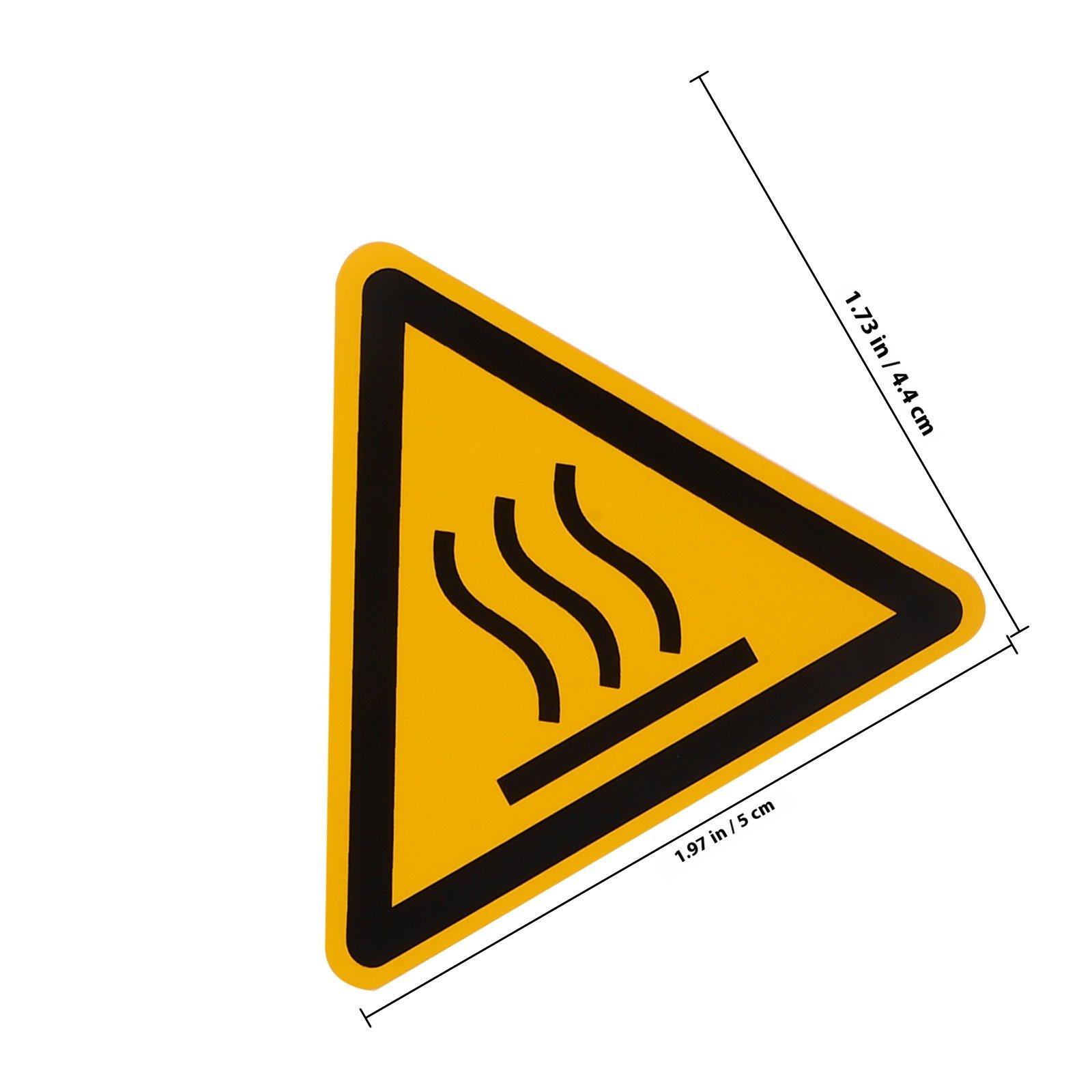 2 Sheets High Temperature Danger Warning Sticker Bright Clear Scald Sign for Industrial Warehouse Restaurant Glass Metal Surface (as the picture,2X1.7X0.1CM)