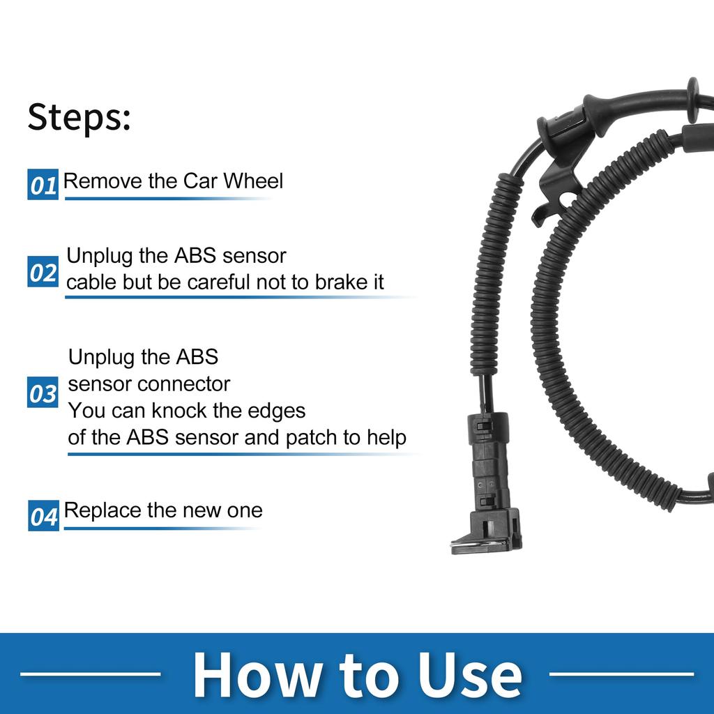 ABSOPRO ABS Hjulhastighetssensor Foran Høyre ABS Bremssystem Del Kompatibel med Kia Soul Sensor, Sensor, Blokkeringsfri Sensor, Nummer 919202X100, 2.0L