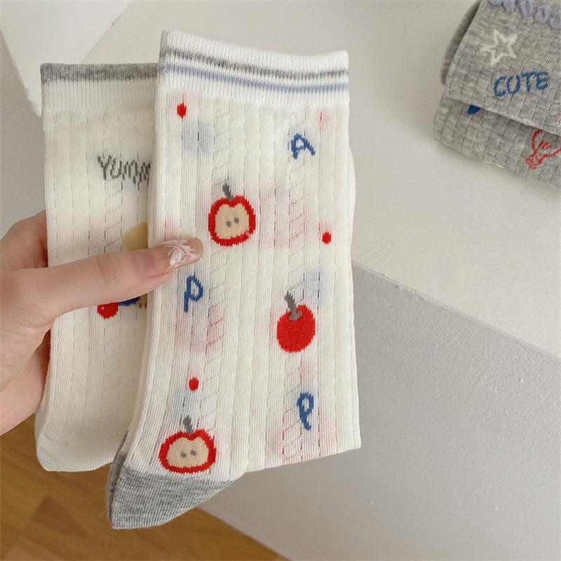 Șosete de vară subțiri, de agrement, pentru femei, diverse tipuri, din plasă, respirabile, drăguțe, cu desene animate, tip tub, șosete înalte