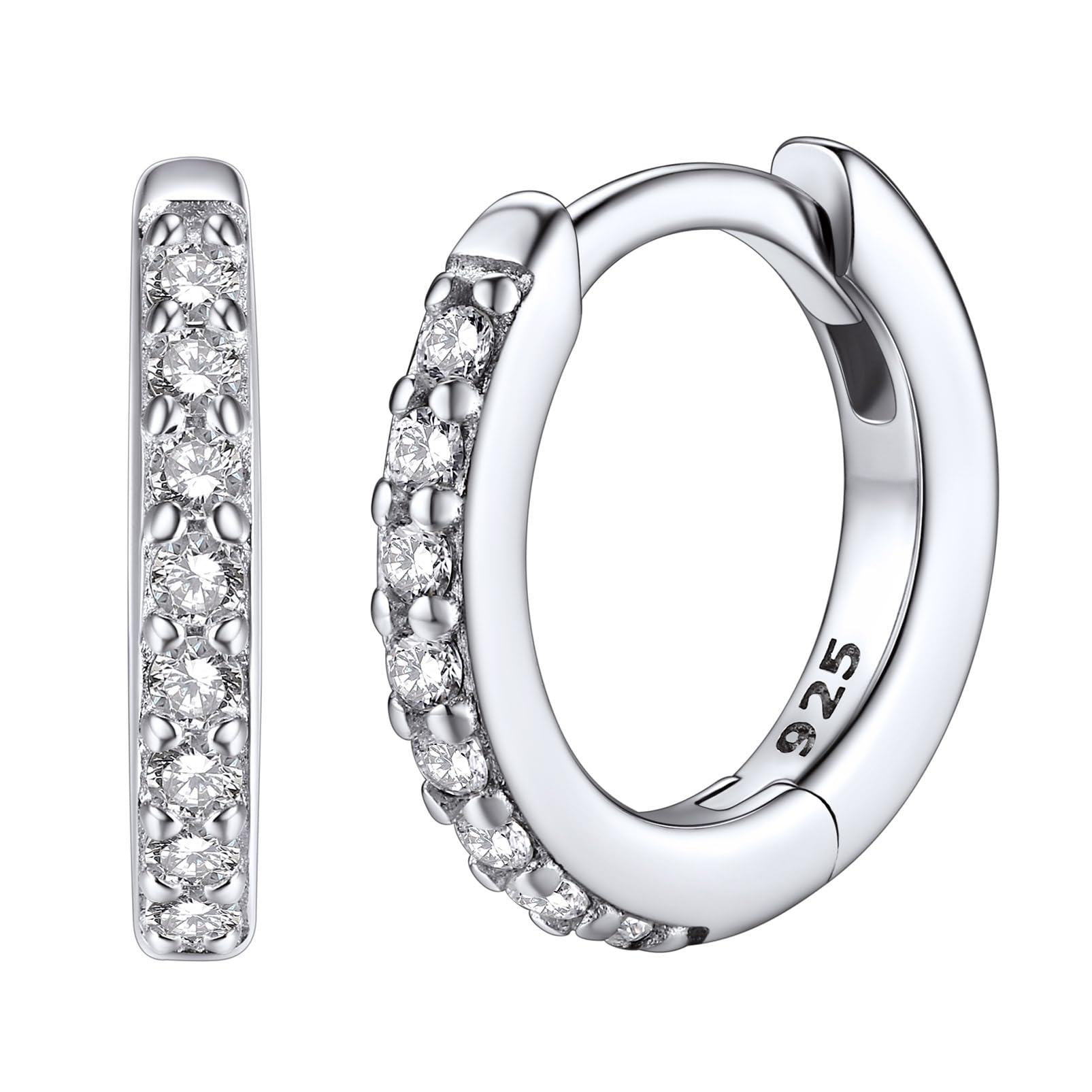 

hoop small ring 925 inner diameter accessories [Silvora] Men s earrings, earrings, women s earrings, silver, zirconia, 10mm, 20G,