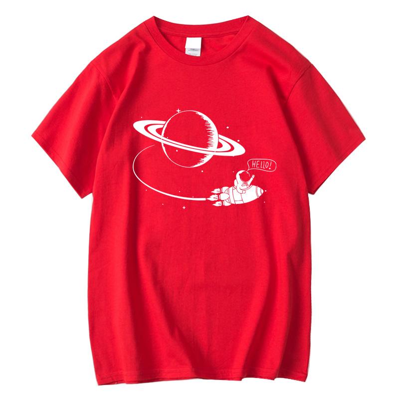Mens High Quality Cotton Short Sleeve Space Print Summer Men T Shirt Casual Loost Oneck Tshirt Cool Tshirt Male Men Tee Shirt