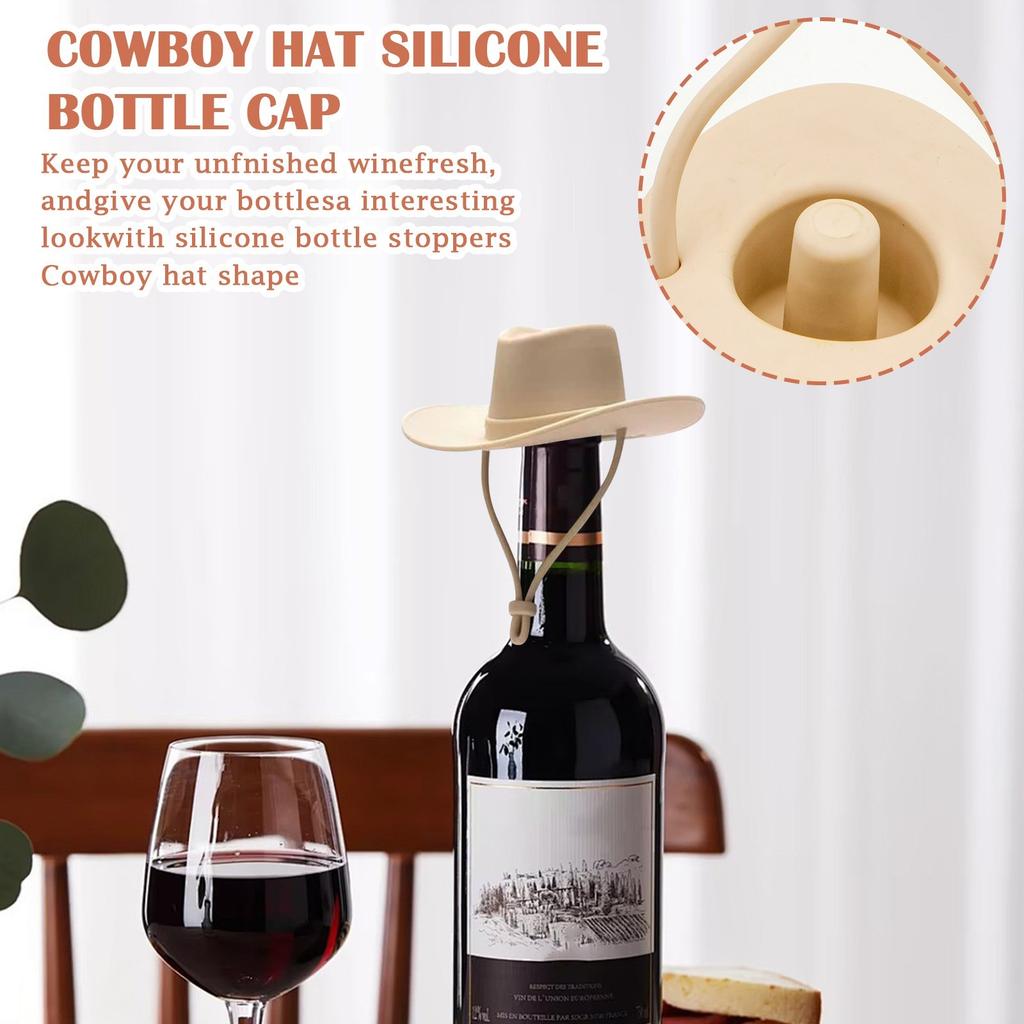 Cowboy Hat Wine Packaging Funny Silicone Bottle Cap