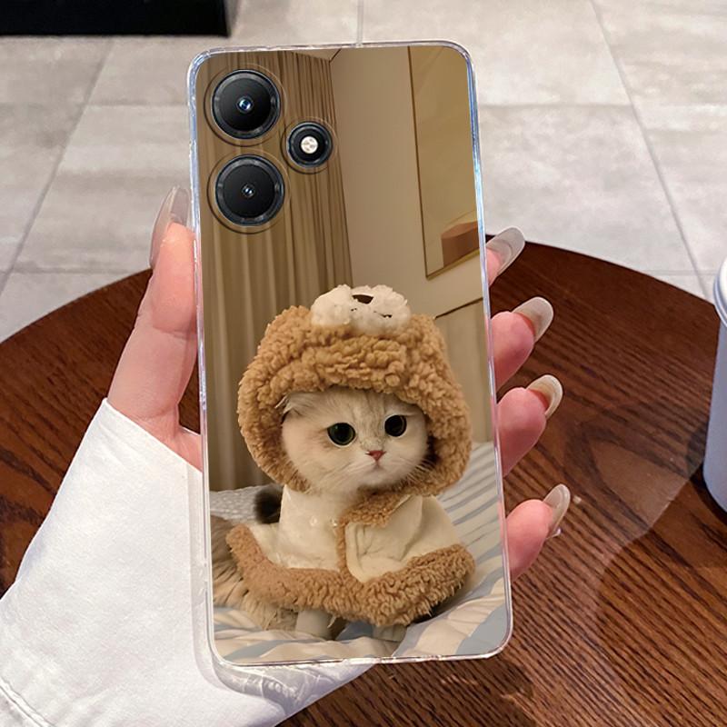 For Infinix Hot 30i 30 Play NFC Hot30 4G 5G Fundas Clear Silicone Soft TPU Jelly Back Cover Cute Rabbit Cat Dinasaur Phone Case