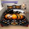 3pc Pumpkin Floral Cover Set - 1 Quilt Cover + 2 Pillowcases, All Seasons Bedroom Setting, Perfect for Home033