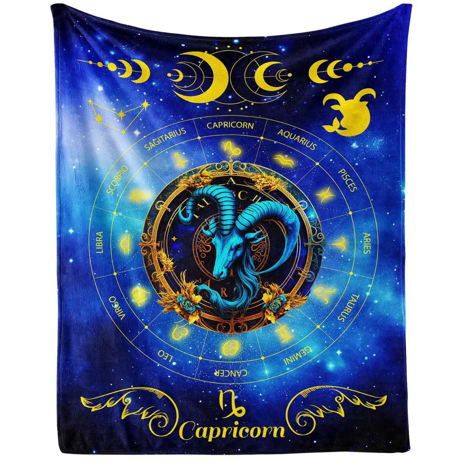 

Tarot twelve zodiac signs pattern digitalprinted polyester Bedroom velvet flannel soft cover blanket Fleece blankets for beds 75x100cm