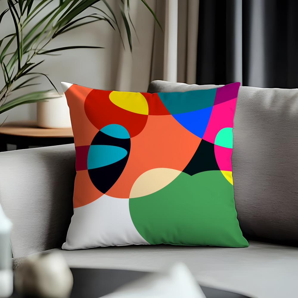 Viral AAbstract Curveful Cushion Cover Antidustmite Pillowcase Invisible Zipper Silky Short Plush Sofa Cushion Cover
