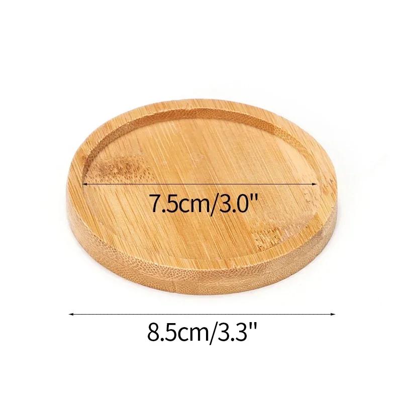 Multi Bamboo Tray Wood Saucer Flower Pot Tray Cup Pad Coaster Plate Kitchen Decorative Plate Creative Coaster Coffee Cup Mat
