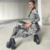 Mesh Print Women Maxi Dress Turtleneck Full Sleeve Bodycon Autumn Trendy Hipsters High Street Party Y2K Attirewear