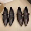 Spring Summer Elegant Thick Heel Pointed Casual Single Shoe Breathable Shallow Mouth Versatile Simple Comfortable Women's Shoes