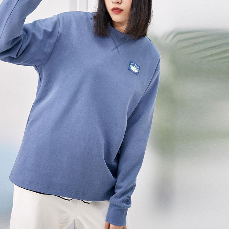 Anta All Things Series Casual Sports Crew Neck Pullover Sweatshirt Unisex Sweatshirt Checkered-Gray 952218701-4