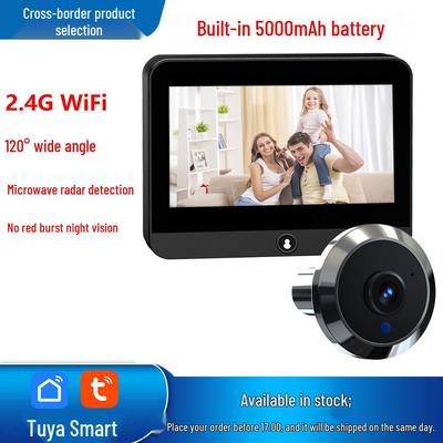 HD 4.3" Doodle Smart Cat Eye Doorbell Camera with 3MP, WiFi Remote, App Control & Alarm Recording.
