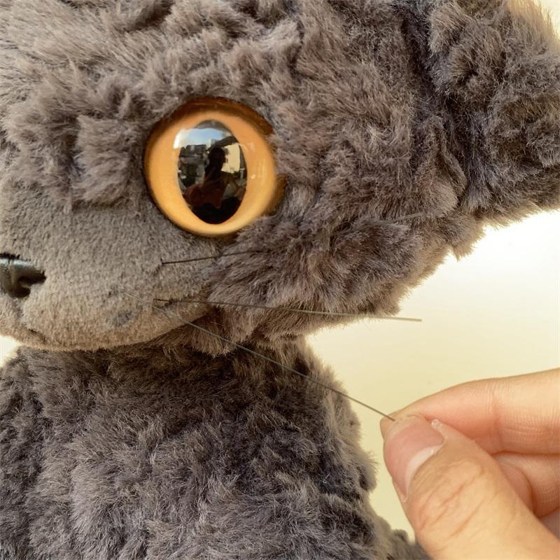 40cm Curly Fur Simulation Plush Toy Cat Big Ears Super Soft Delicate Baby Comfort Pillow Cushion for Home Decoration Girl Gifts