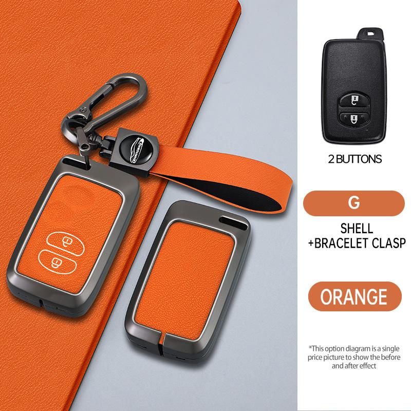 Car Key Case Cover Zinc Alloy Leather For Toyota Prius 30 Alpha Aqua Land Cruiser Auris For Lexus Lc 200 2012-2014 Parts Keychai