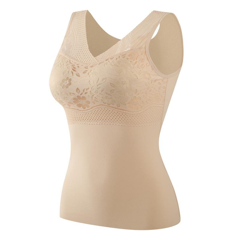 Autumn and Winter New German Velvet Lace Seamless Vest Primer Velvet Thickened Women's Vest Thermal Underwear