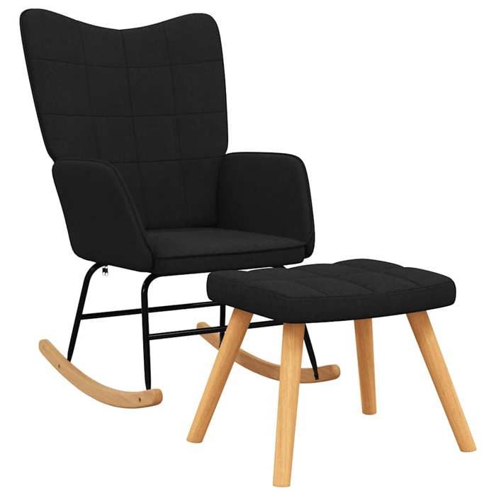 VidaXL Chaise à Bascule avec Tabouret Siège de Relaxation Fauteuil de Salon Salle de Séjour Siège de Salon Maison Intérieur 328024