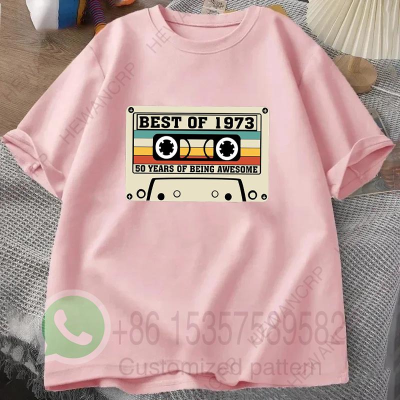 1973 Limited Edition Cassette TShirt Mens Tracksuit Summer Casual Pullover Oneck Shortsleeved Fashion Breathable Streetwear