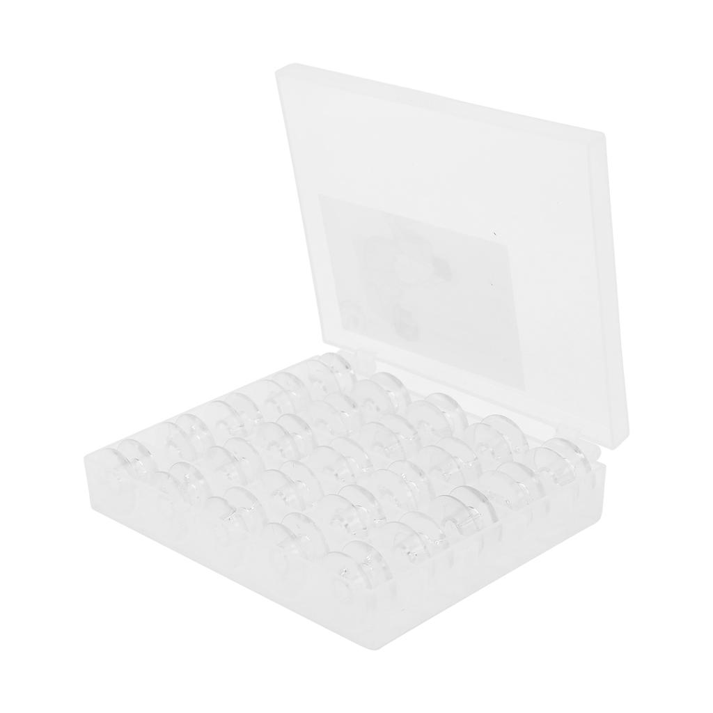 25pcs Plastic Bobbins Sewing Machine Stitching Accessories with A Storage Box for Craft Enthusiasts Tailor