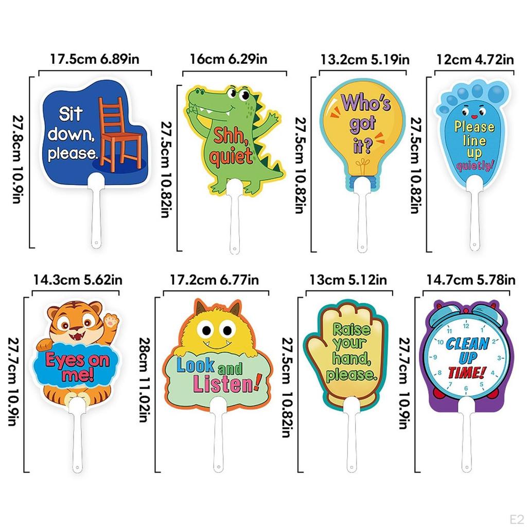 8x Manage Your Class Signs English Classroom Interactive Educational Rules Handheld for Early