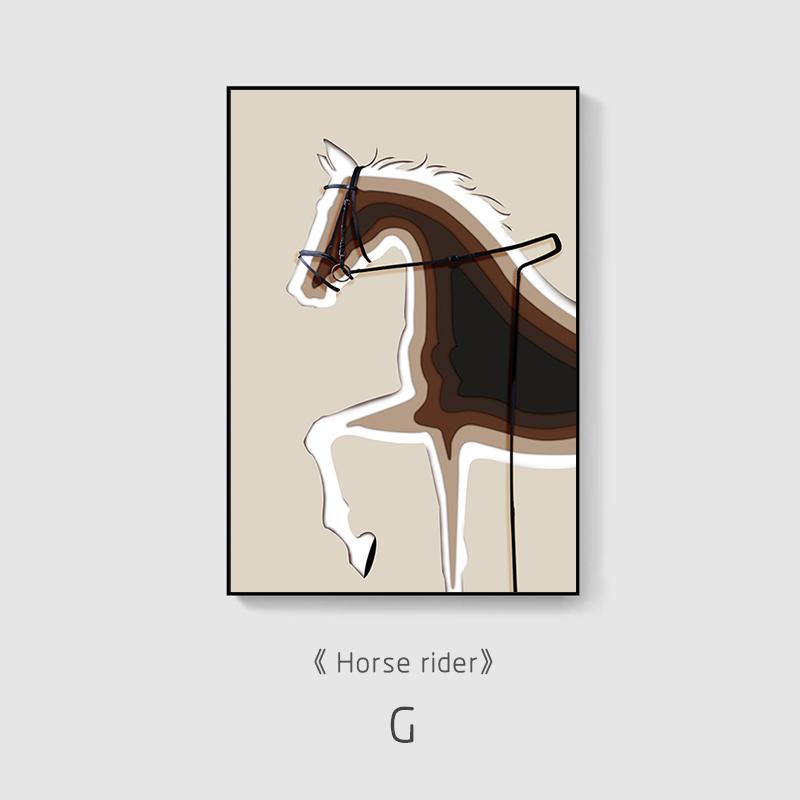 Абстрактные классические лошади оранжевые скачки холст картины настенные картины верховая езда женщина настенные картины для гостиной украшение дома 21x30cm No Framed