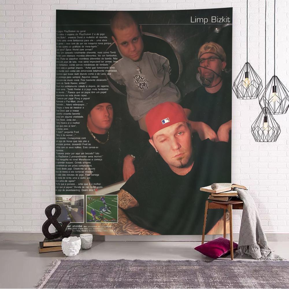 Kreslená tapisérie kapely Limp Bizkit Bohemské nástěnné tapisérie Mandala Nástěnné závěsy