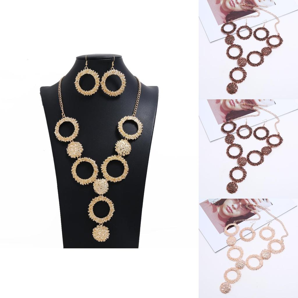 Retro Alloy Necklace Jewelry Set With Gold Plated Finish For Art Fashion Enthusiasts