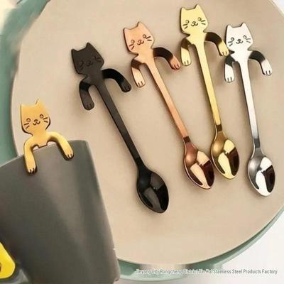 304 Edelstahl Katze Hängender Kaffeelöffel für Café und Zuhause