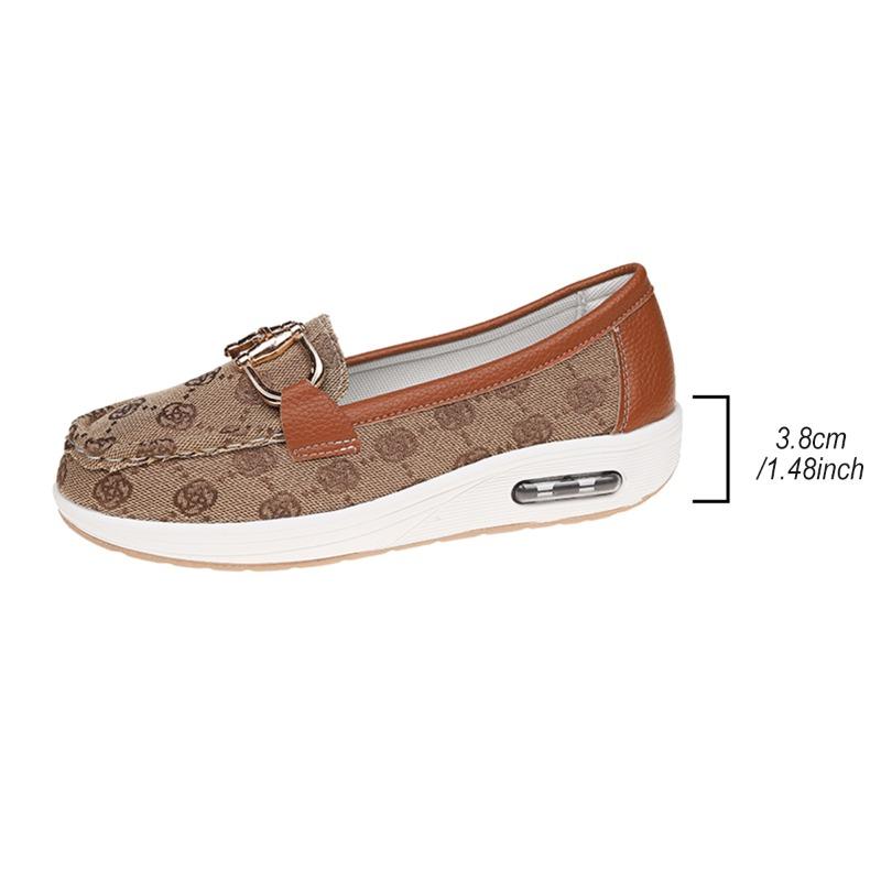 New Autumn Women Trend Retro Designer Flat Shoes Women Fashionable Round Toe Metal Decoration Casual Shoes Zapatos De Mujer