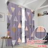 2pcs,2D Plane Printing Curtains Digital Printed Geometric Triangles Harmony Versatile Polyester (without Rod) Art Deco Festive