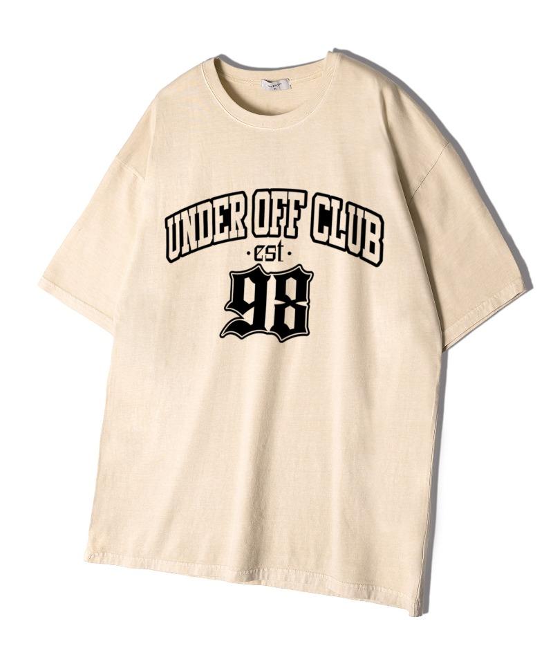 UNDEROFF Oversized Pigment Club 98 Short Sleeve T-Shirt Cream