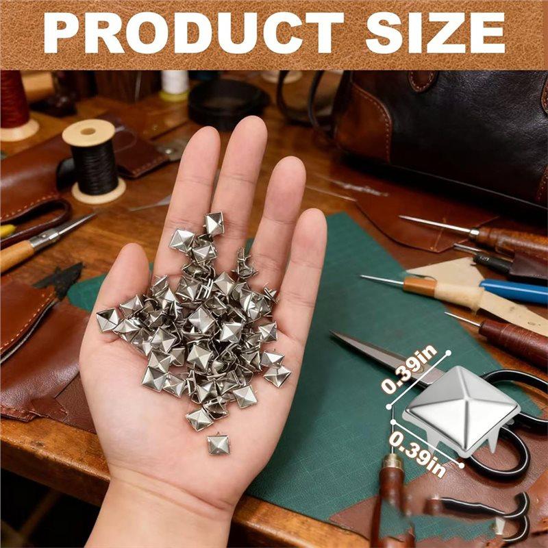 2025 Trend Jacket For Clothing Decoration, 500PCS 10Mm 4-Prong Square Spikes- Metal Pyramid Studs In Punk Style Rivets For Craft