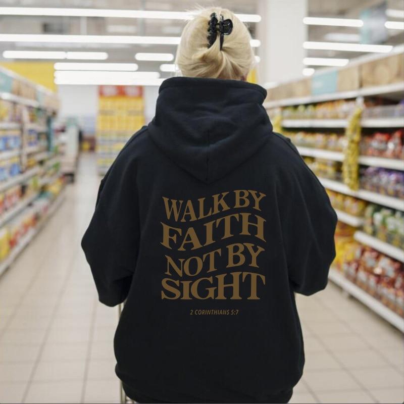 WALKBY FAITH NOTBY SIGHT Women Letter Print Sweatshirt Hoody Hoodies Solid Long Sleeve Brand Casual Ladies Top Fashion Streetwear Clothing