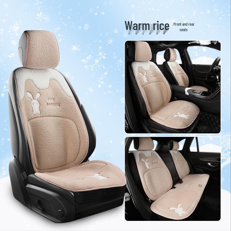 

Универсальная плюшевая зимняя подушка на автомобильное сиденье - Толстая, теплая, в стиле богини, для пятиместных автомобилей