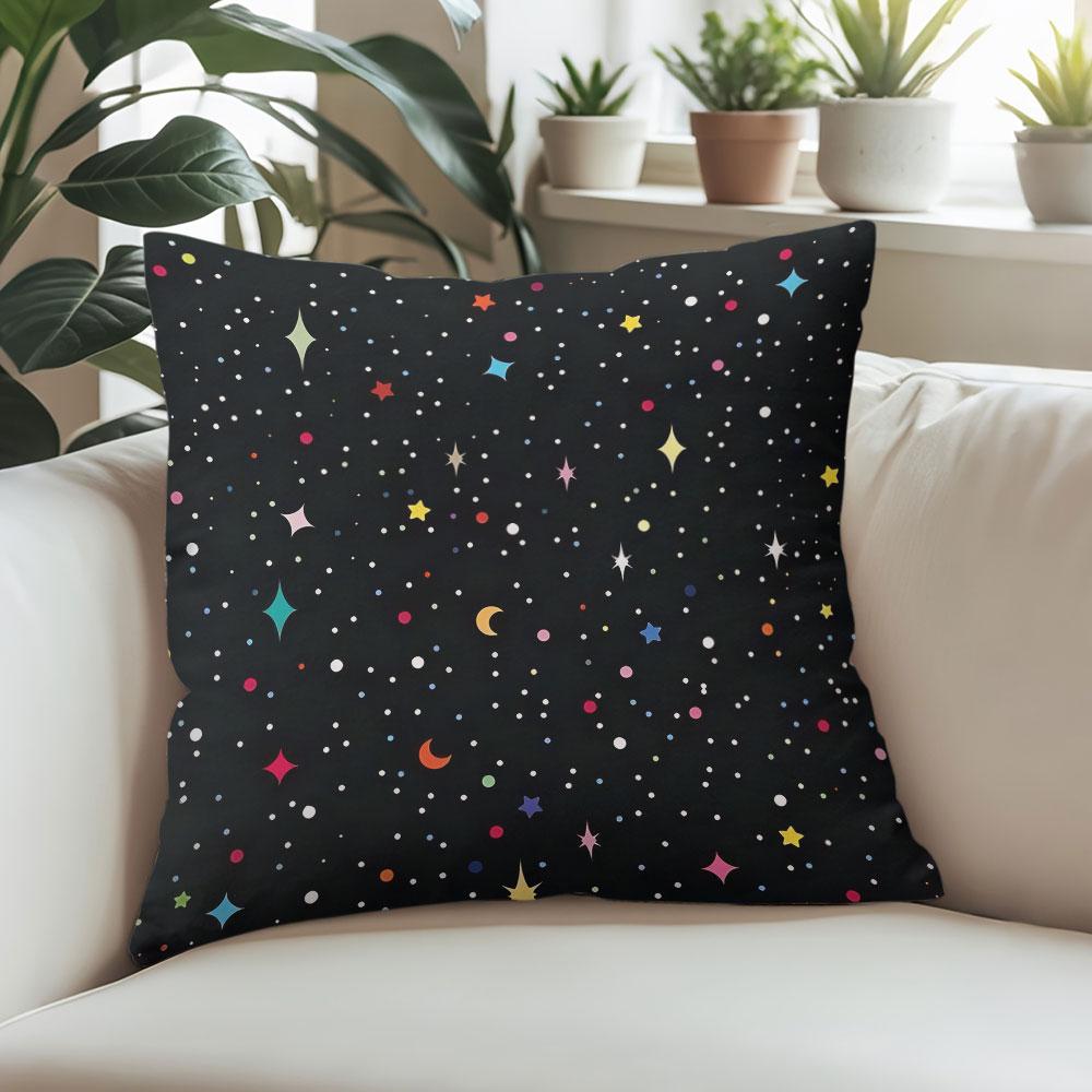Color Star square Jacquard Pillow Cover for Sofa Office Waist Cushion Cover Home Decorative Pillowcase