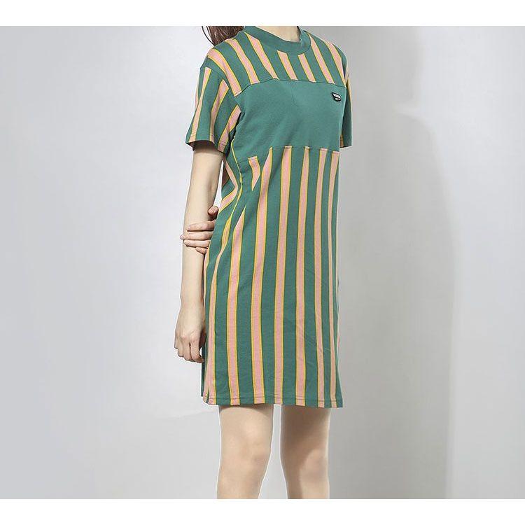 Puma Fashion Striped Long Short Sleeve T-Shirt Women Tops Green 596007-34