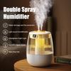 Air Humidifier 1300Ml Aroma Humidifier Double Spray Port Essential Oil Diffuser Usb Water Humidifier With Light For Home Office