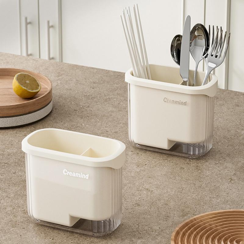 Utensil Holder Cutlery Drainer Kitchen Tableware Storage Bucket Plastic Chopstick Spoon Storage Rack Detachable Kitchen Tools