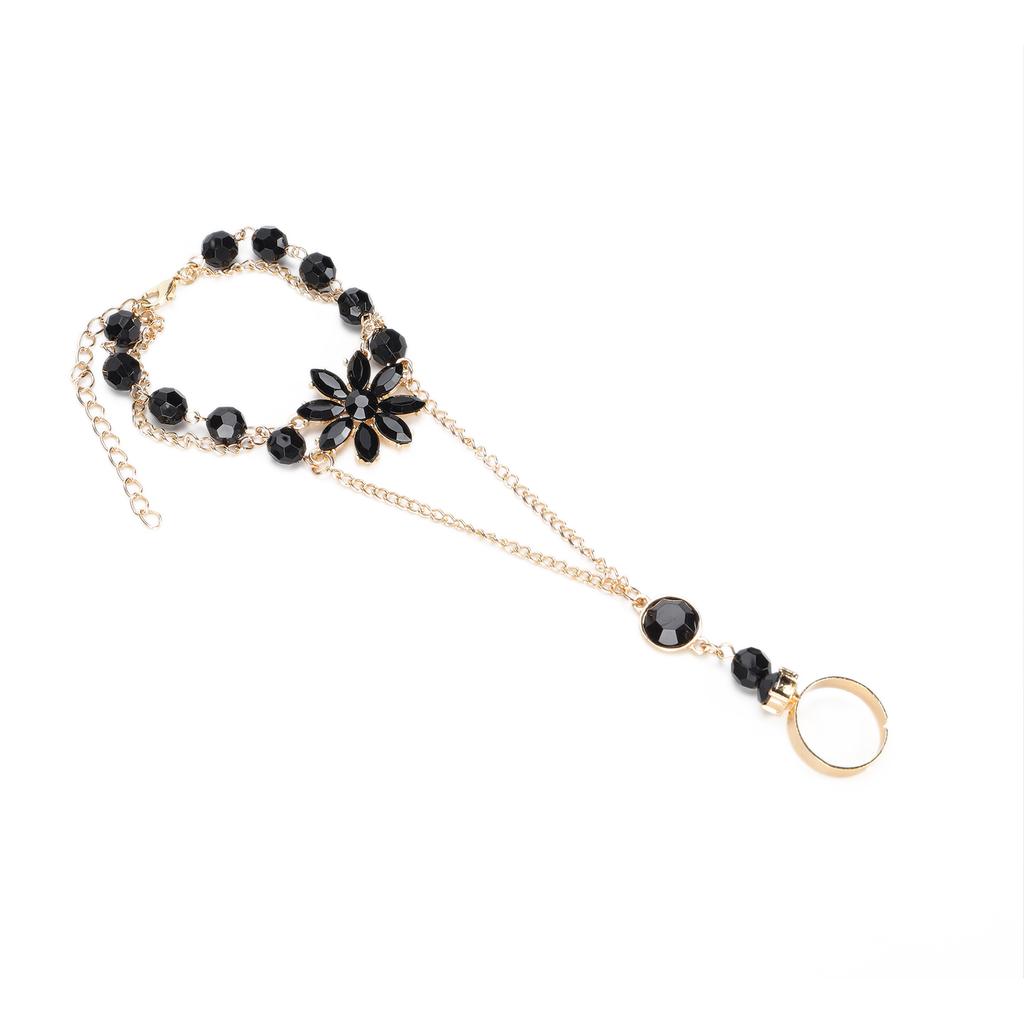 Stylish Hand Harness Bracelet Alloy Finger Ring Bracelet Chain Wrist Harness Chain for Women Girl